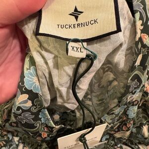 Tuckernuck Sage Deco Damask Royal Shirt Dress